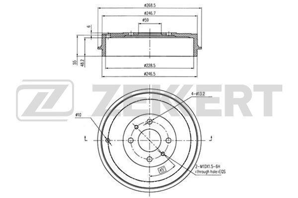 Барабан тормозной Alfa Romeo; Fiat Doblo (119, 223) 01-, Linea (323) Zekkert BS5573
