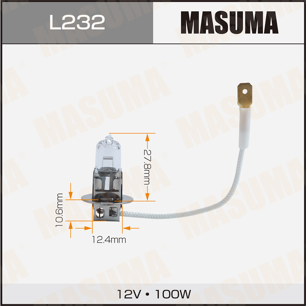 Лампа галоген H3 12V 100W Masuma