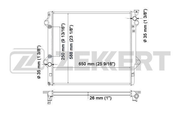 Радиатор ZEKKERT MK1180 Toyota FJ Cruiser (GSJ1_) 06-, LC Prado 120 03-