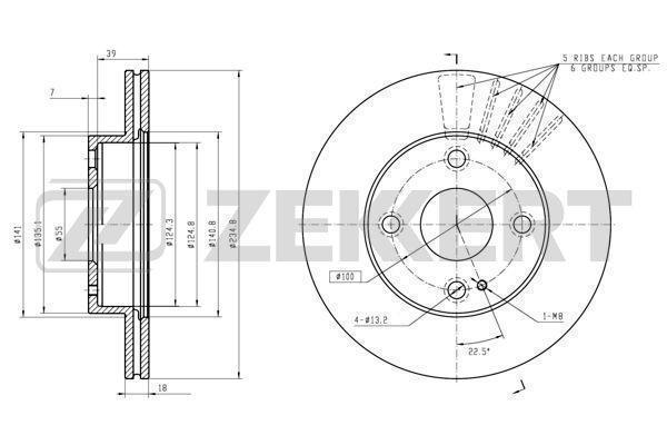 Диск тормозной Mazda 323 V 96- передний Zekkert