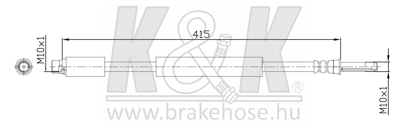 Шланг тормозной MERCEDES-BENZ SPRINTER 3,5-t Bus (B906) 2006- задний \ FT0280 K&K