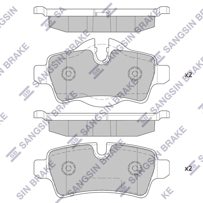 Колодки тормозные Mini Cabrio (R57,R57N) 07-, Clubman (R55,R55N) 07-, задн SANGSIN