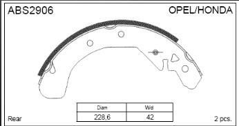 Колодки тормозные Opel Astra F, G, H 91-10, Zafira A 99-05 барабанные Allied Nippon