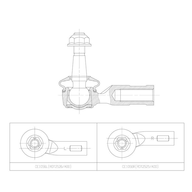 Наконечник рулевой JEEP Cherokee 2019-2023 FRONT AXLE