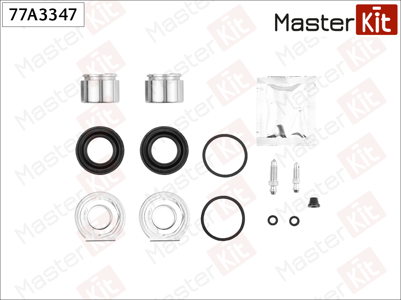 Ремк-т суппорта MASTERKIT + поршень MERCEDES E-CLASS (W124,S124) 6-93->6-96
