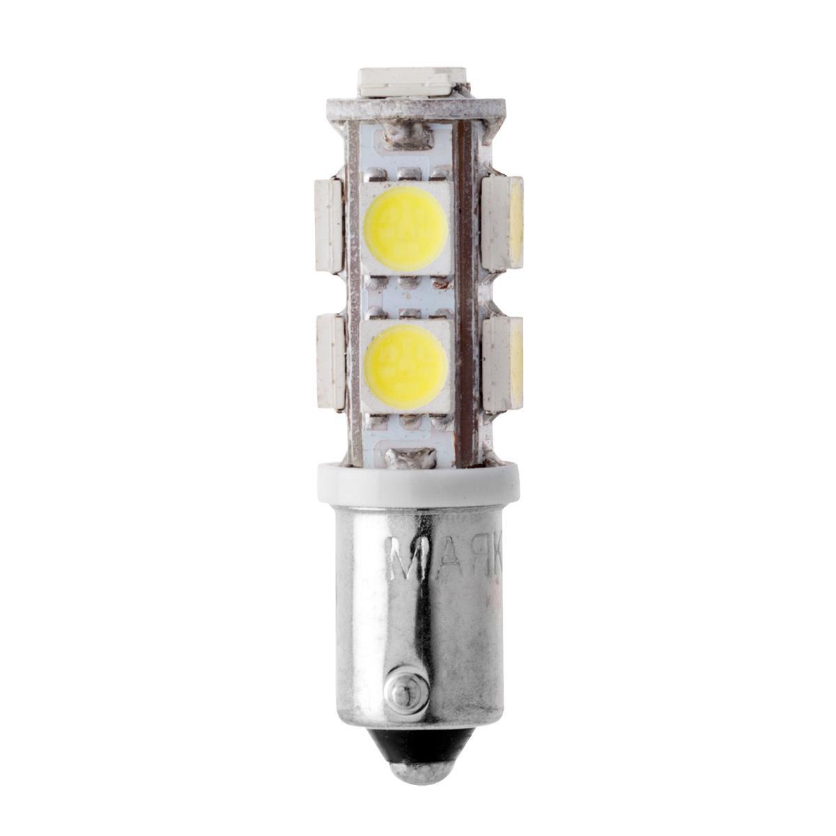 Лампа светодиодная 12V 4W металлический цоколь белый 9 SMD 10 шт. Маяк