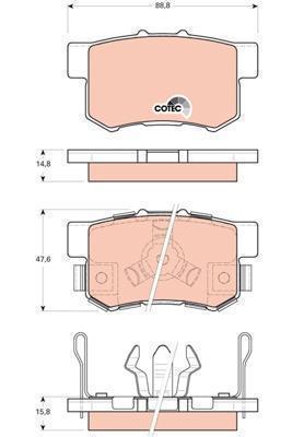 Колодки тормозные Honda Accord VIII, IX 08-, Crosstour 12-, CR-V II-V 01 задние \ TRW GDB3438