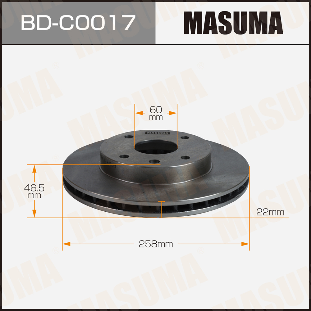 Диск тормозной CHERY AMULET 08-10 [уп2] передний Masuma