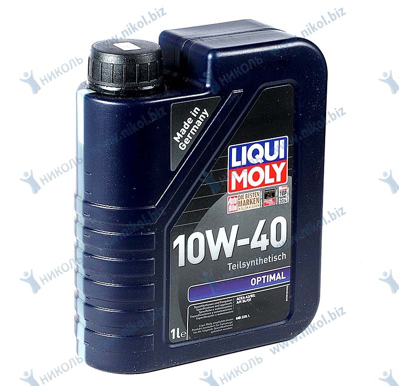 Масло Liqui Moly Optimal/MoS2 LEICHTLAUF 10W40 SL/CF (1л) п/с РАСПРОДАЖА!