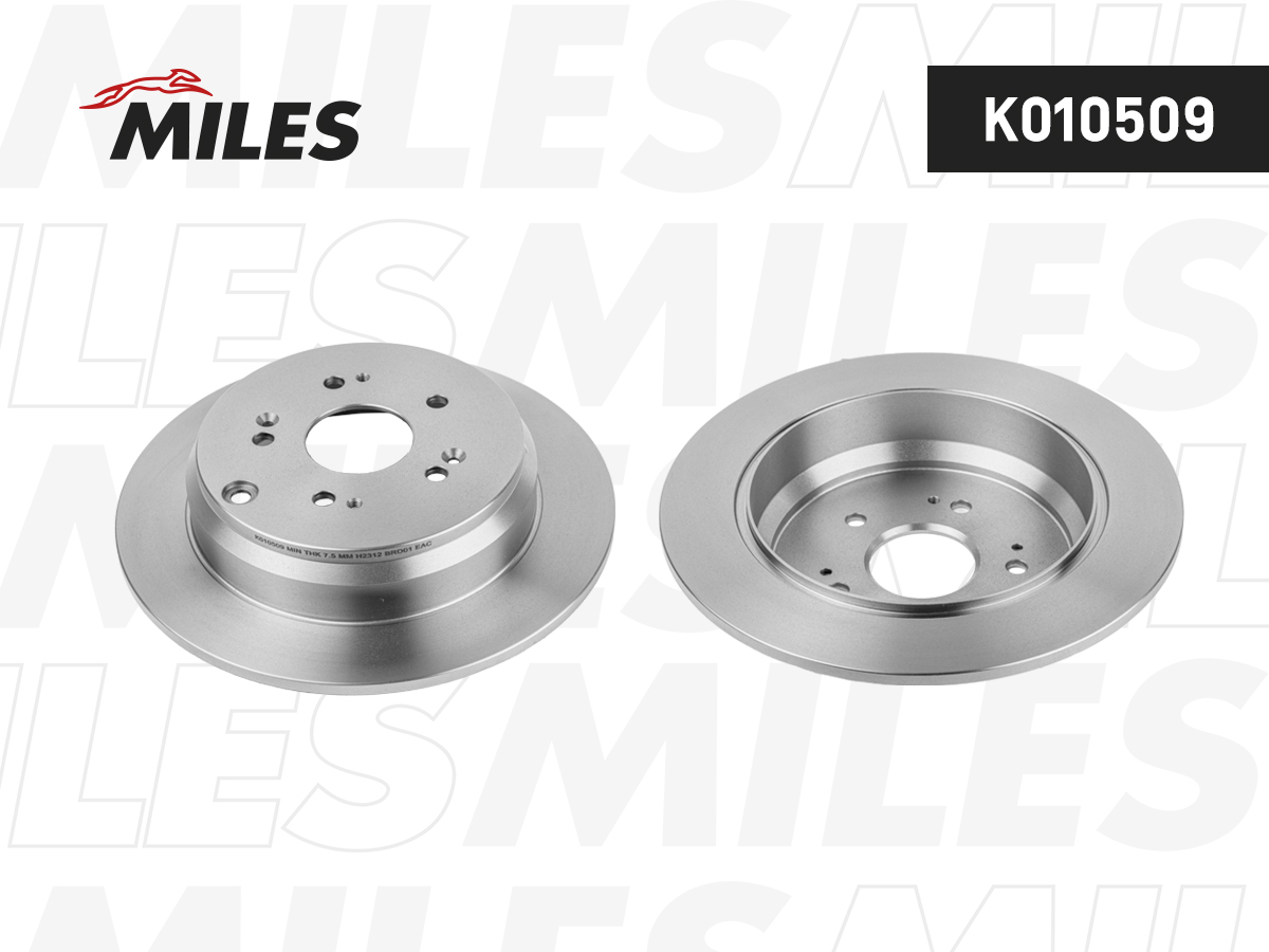 Диск тормозной Honda CR-V II (RD), III (RE), IV (RM) 01-, Acura RDX 06- задний Miles