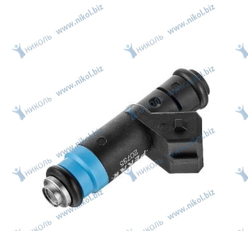 Форсунка топливная ВАЗ дв. 16V 1,4i-1,6i /рампа 1119/ (20735 голубая тонкая) Пекар