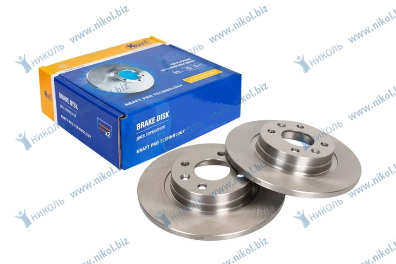 Диск тормозной Renault Logan, Sandero с ABS KRAFT R14 6001547683 (2шт)