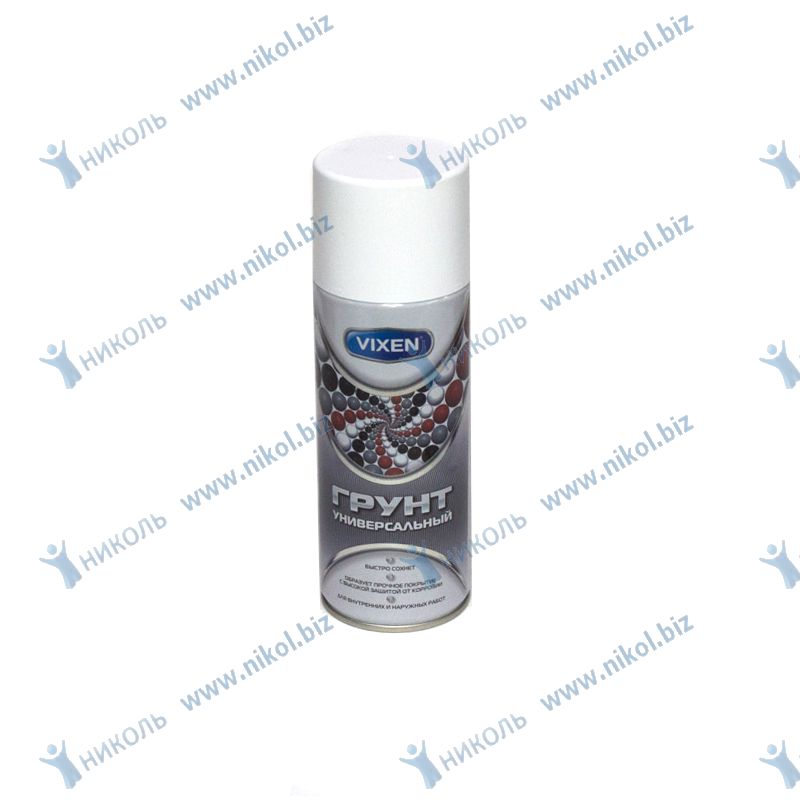 Грунт универсальный алкидный белый (аэрозоль) 520мл VIXEN /1/12 NEW