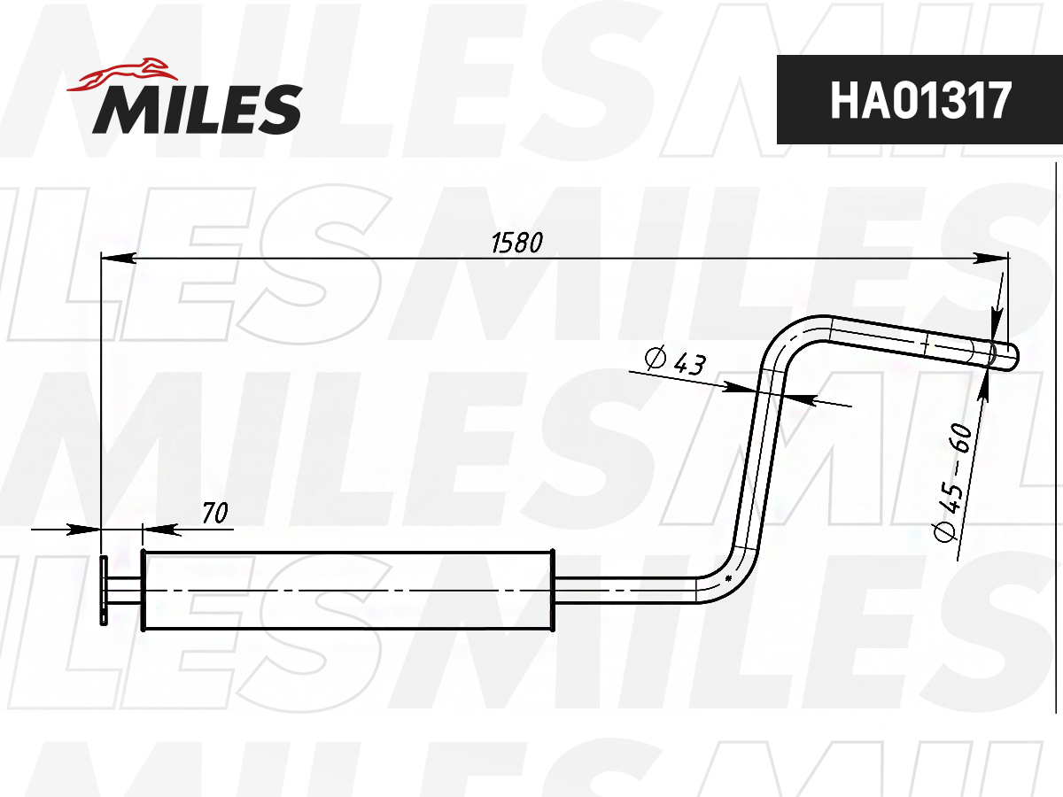 Резонатор MILES Chevrolet Cruze (J300) 1.6 (09-)