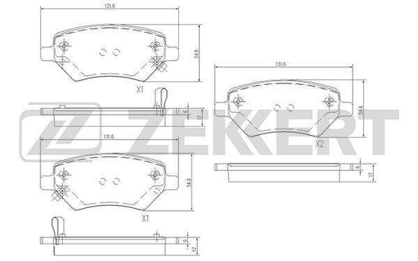 Колодки тормозные Chery A3 (M11) 08-, Tiggo 05-, Tiggo 3 07- передние Zekkert