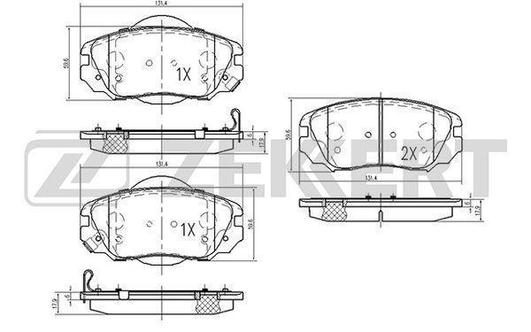 Колодки тормозные Chevrolet Camaro V 11-; Opel Insignia 08- передние дисковые (GDB178) Zekkert