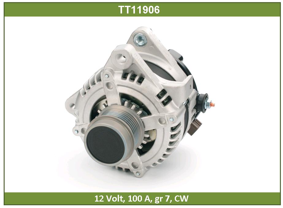 Генератор Toyota Rav 4 (06-) 2.4i 100A, 7-Groove Decoupler Pulley Tesla Technics