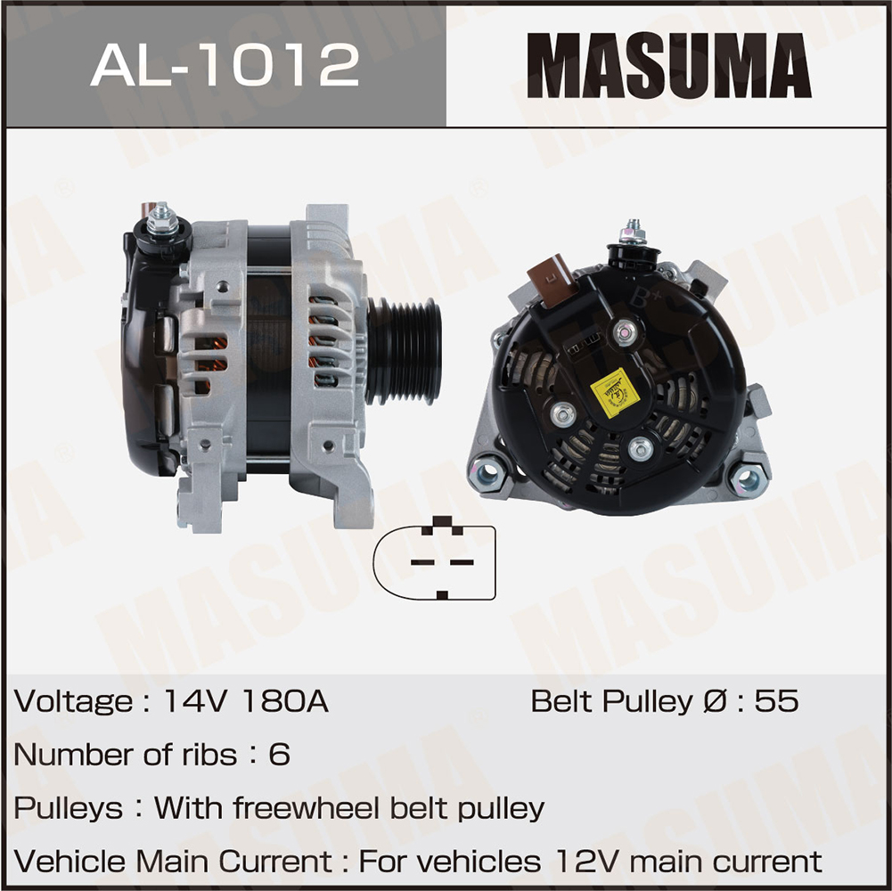 Генератор TOYOTA / 2ARFE (14V/180A) Masuma
