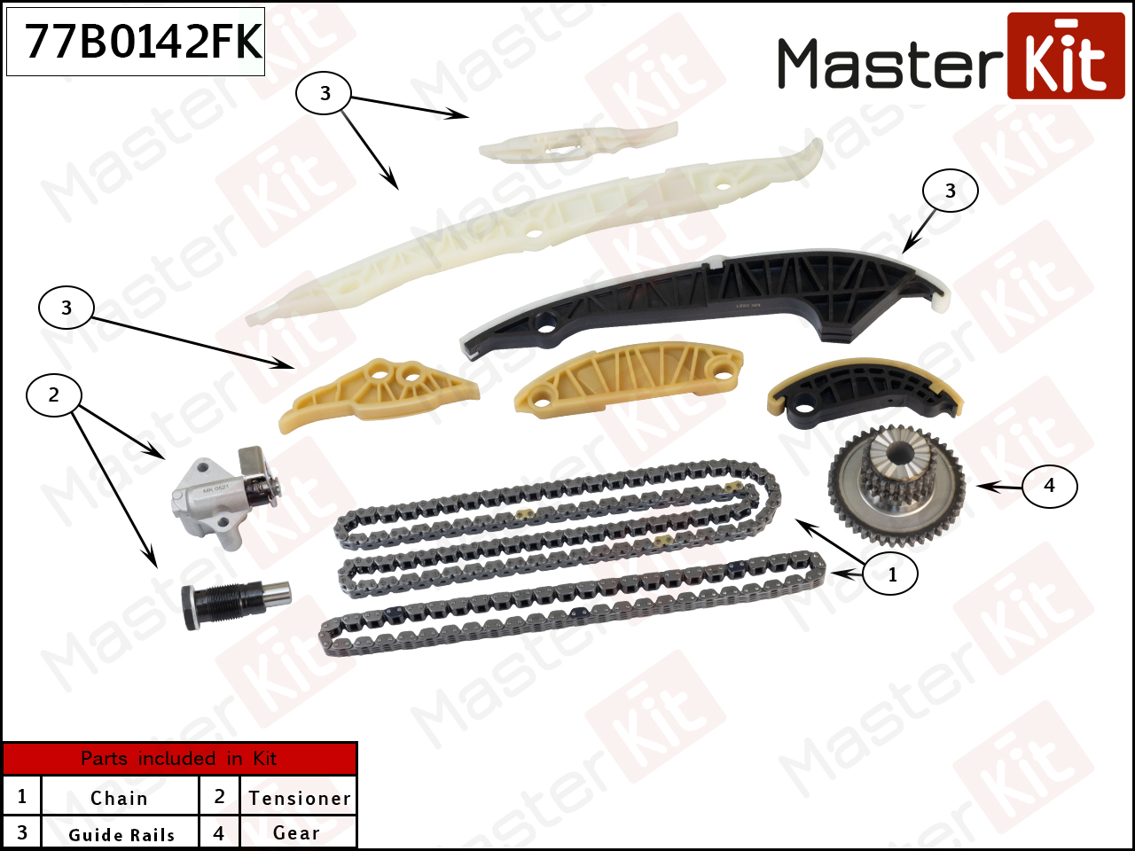 Комплект цепи ГРМ Volkswagen CNCE,CNCD MASTERKIT