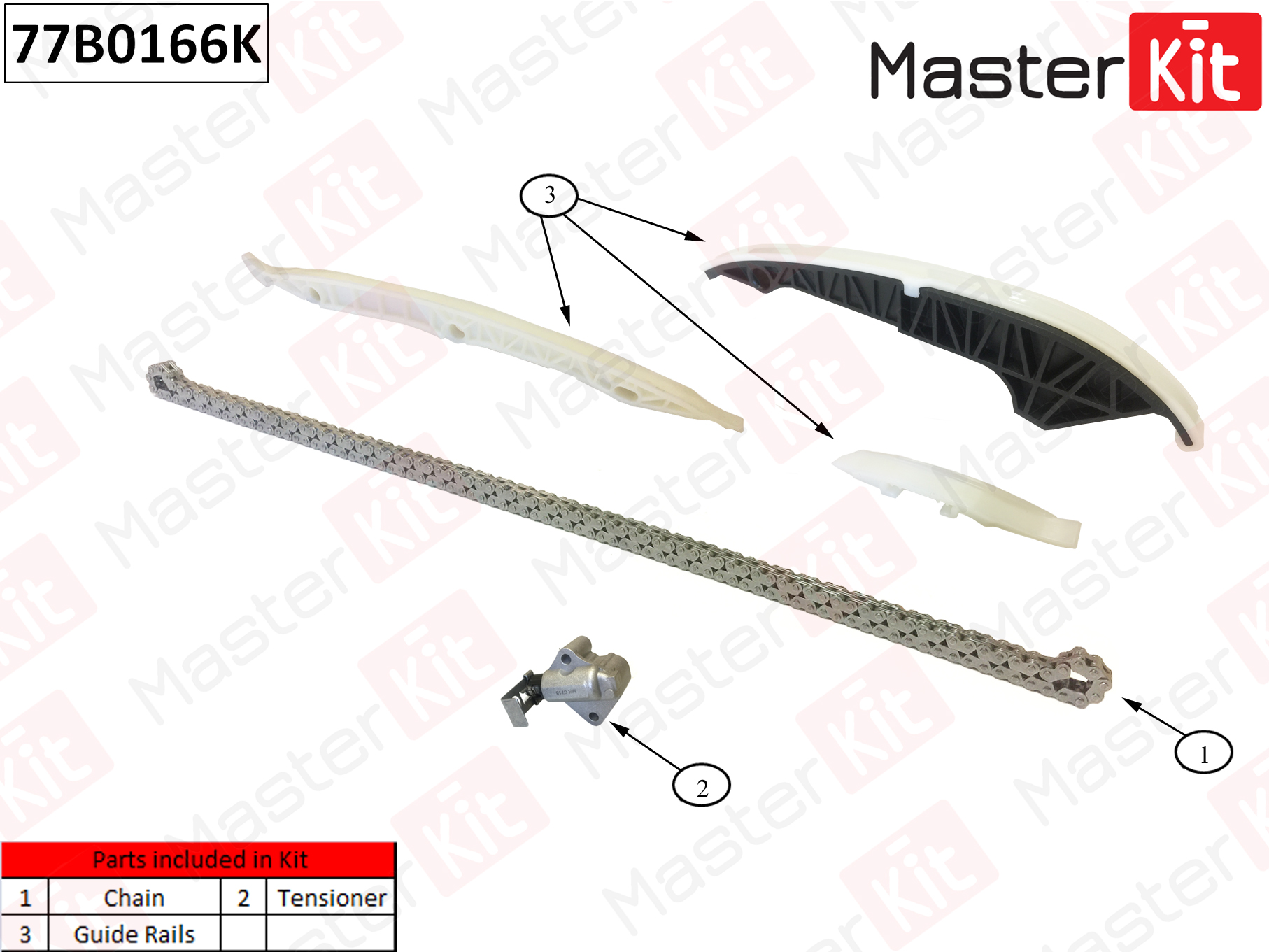 Комплект цепи ГРМ Volkswagen CAWA,CAWB MASTERKIT