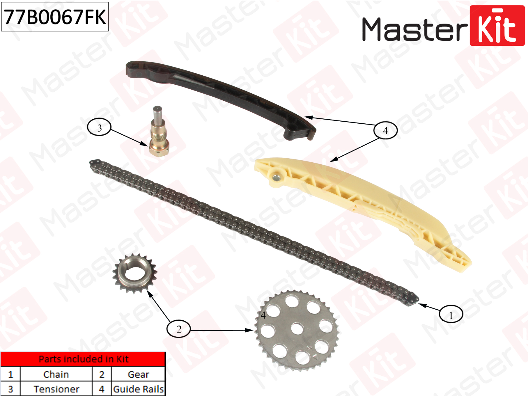Комплект цепи ГРМ FORD Fiesta V 1.3i A9JB 01> MASTERKIT
