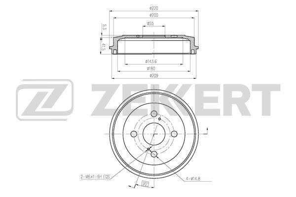 Барабан тормозной Toyota bB (C20) 05-; Daihatsu Materia 06-, Subaru Justy 07- Zekkert