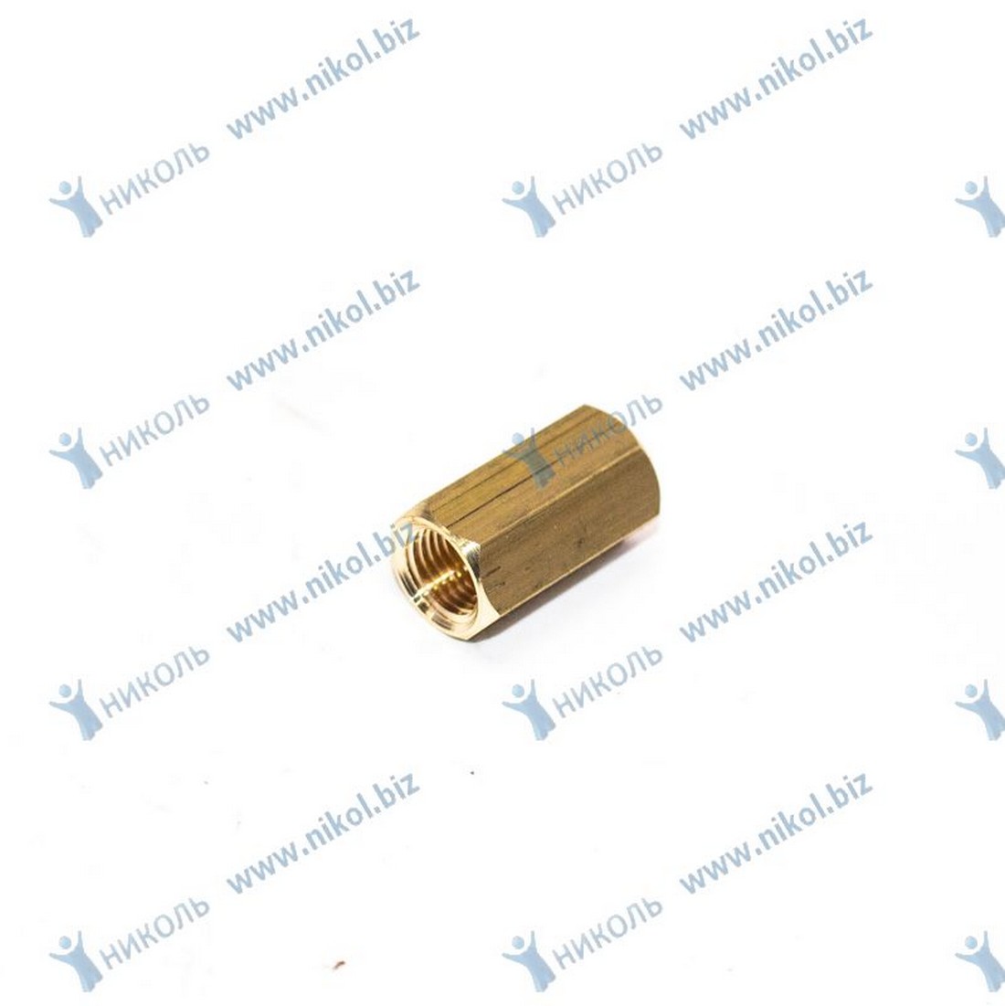 Переходник М10*1 (внутр) - М10*1 (внутр) (муфта тормозных трубок) латунь M-124-TX OTIDO