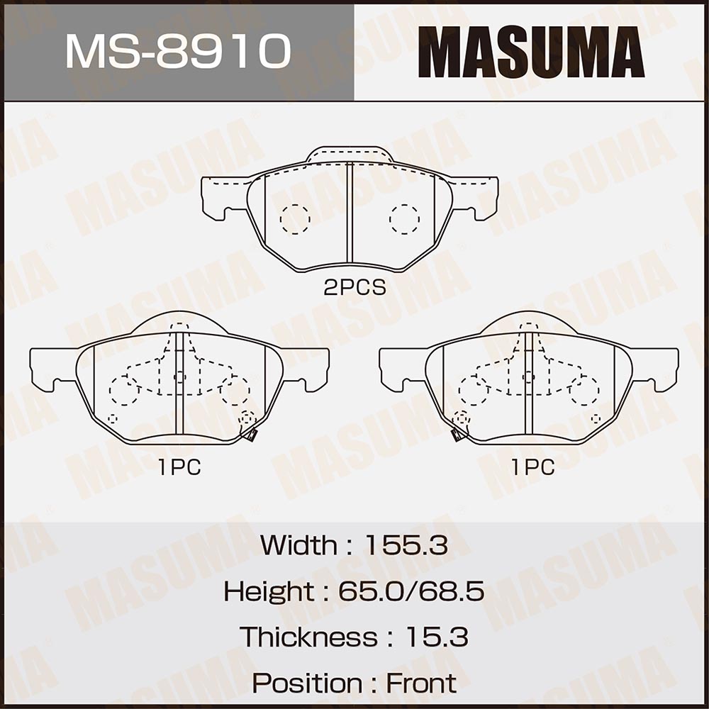 Колодки тормозные Honda Accord (CL) 03-08 передние MASUMA