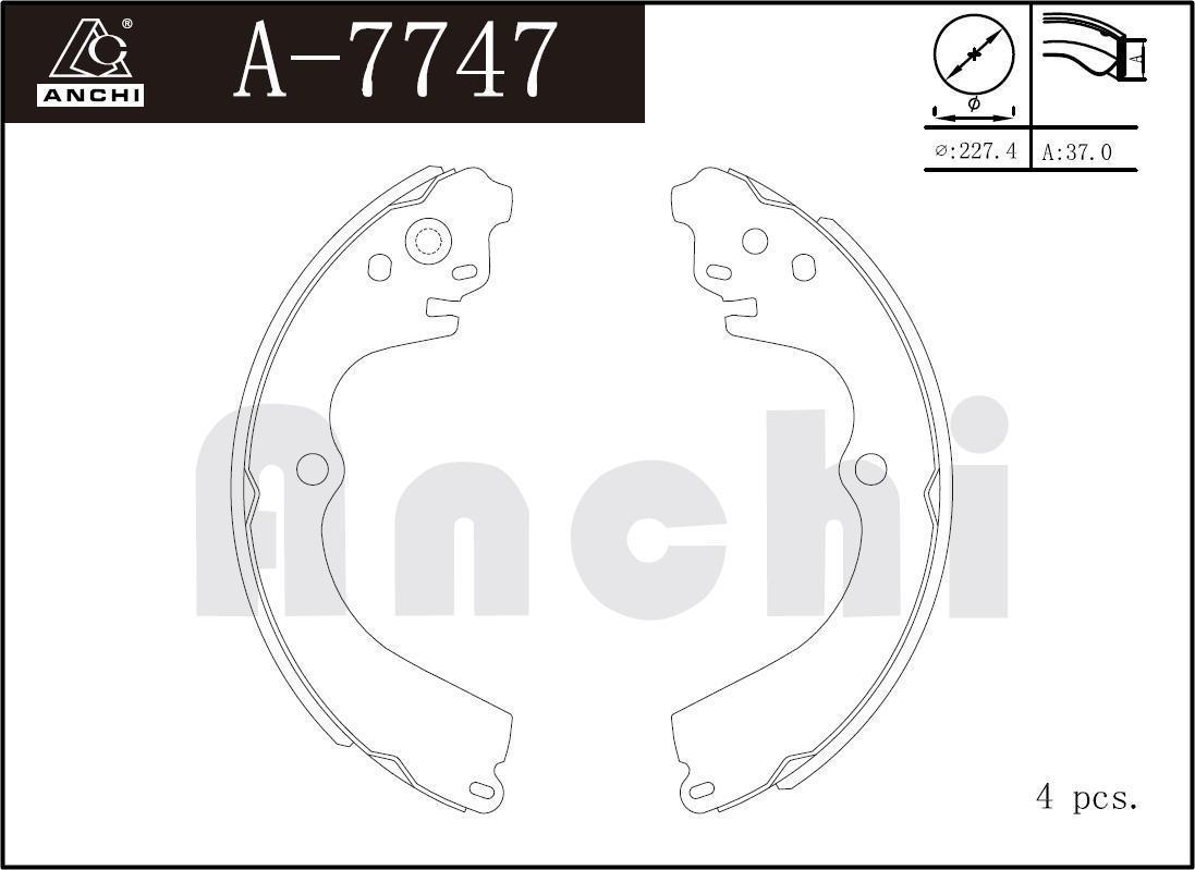 Колодки тормозные Subaru Forester (SF, SG) 97-, Impreza 92-, Legacy 89- барабанные \ ANCHI A7747