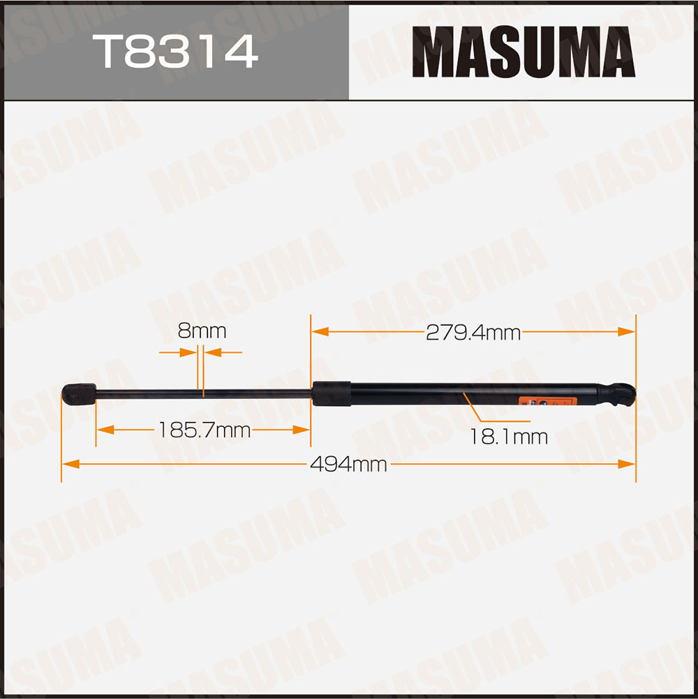 Упор багажника L=494 мм Masuma