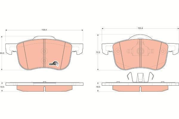 Колодки тормозные Volvo S60 00-, S70 98-, S80 98-, XC70 02- передние \ TRW GDB1388