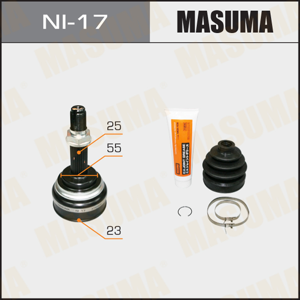 ШРУС наружный для а/м Nissan Almera (N15, N16) 95-, Sunny (B13, B14) 90- 23x55x25 без ABS Masuma