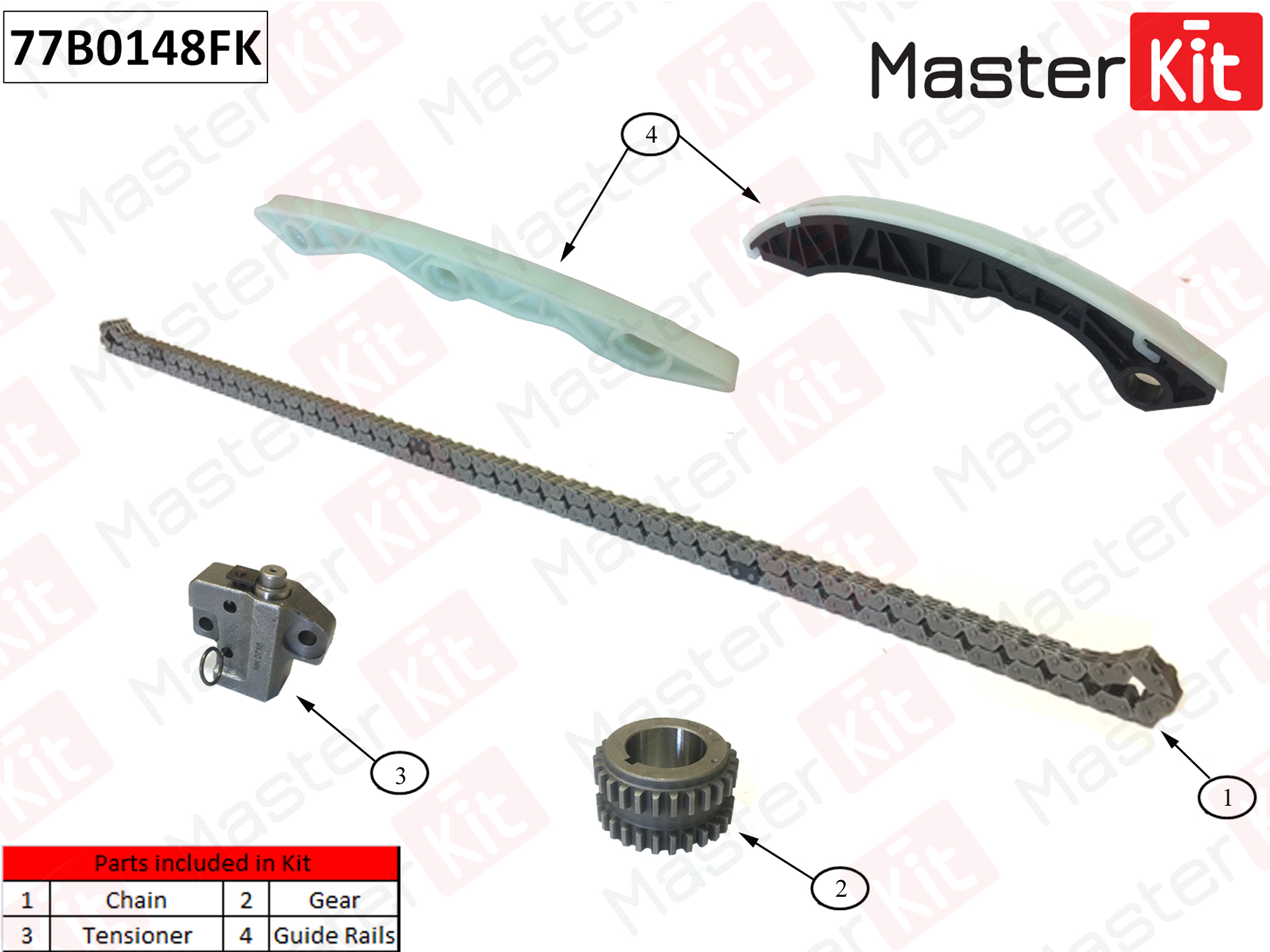 Комплект цепи ГРМ MITSUBISHI 4B10,4B11 MASTERKIT