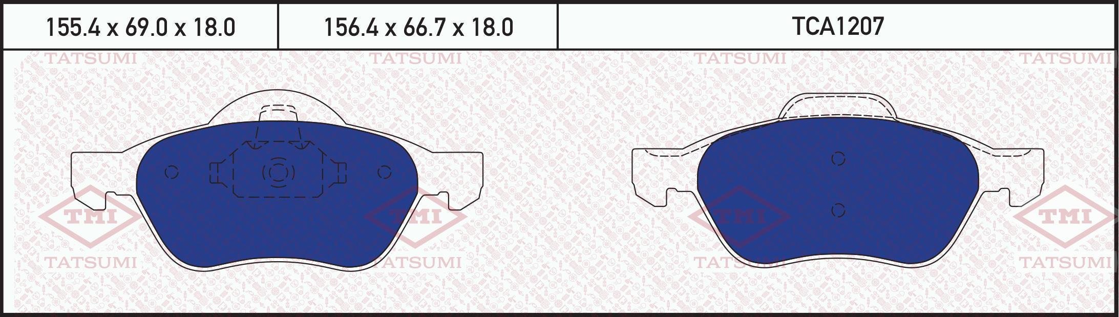 Колодки тормозные TATSUMI RENAULT Megane 04->