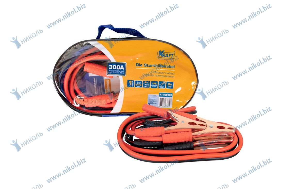 яяяПровода прикуривания 300А KRAFT Master (2 м) сумка