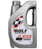 Масло моторное Rolf GT 5W-40 SN/CF синтетическое пластик 4л / 5W40