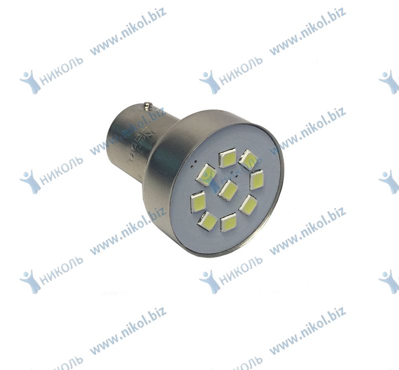 Лампа светодиод S25 (9 LED) BA15s 12V белый 0.72W 42.48lm Nord YADA (крат_уп_10шт)