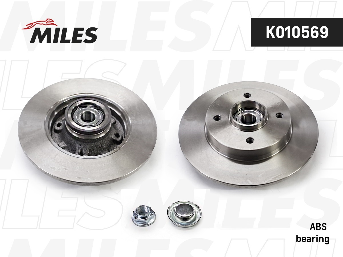 Диск тормозной Citroen C4 1.4-2.0 04-; Peugeot 307 1.4-2.0 00- задний c подшипник Miles