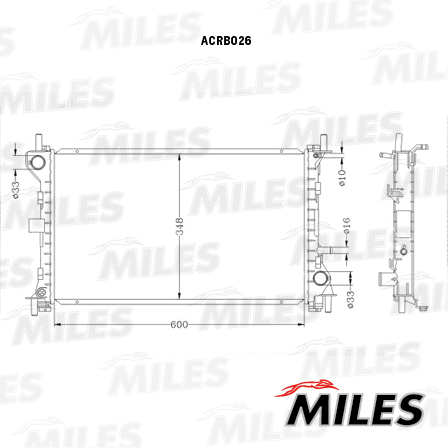 Радиатор MILES FORD FOCUS 1.4-1.8 98-04