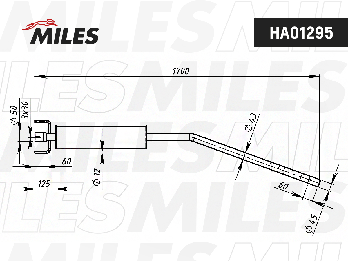 Резонатор MILES Opel Astra H/GTC 1.6i -16V 04->