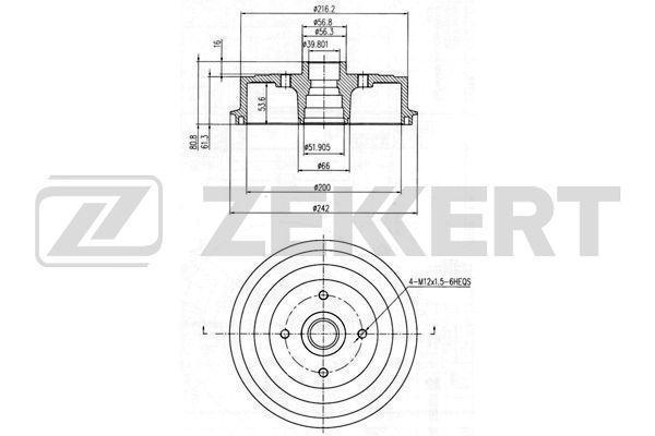 Барабан тормозной Chevrolet Lanos со ступицей Zekkert