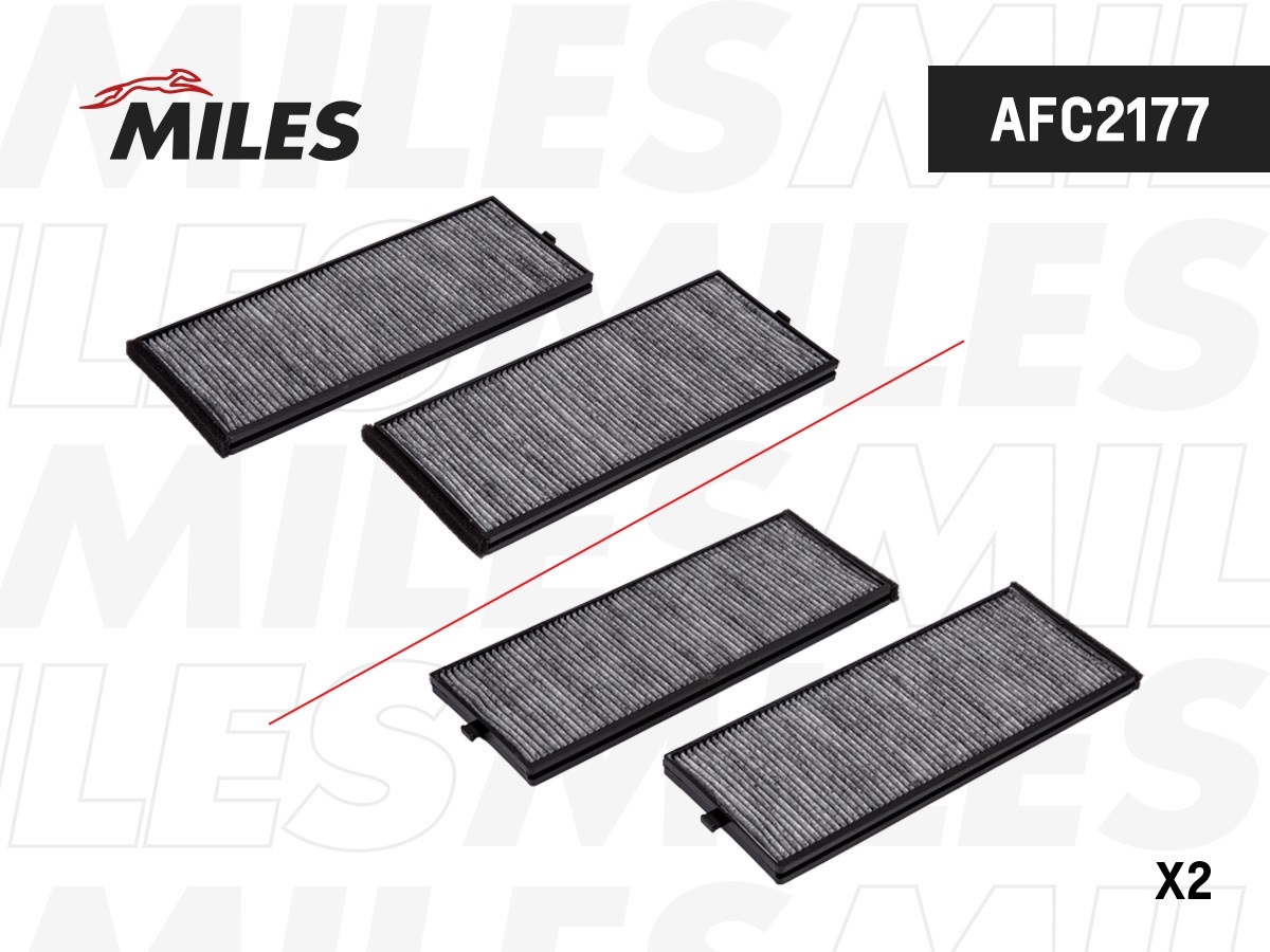 Фильтр салона Hyundai Accent (ТагАЗ), Getz 02- 2 шт. Miles угольный