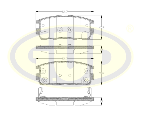 Колодки тормозные зад CHEVROLET CAPTIVA/OPEL ANTARA 2.4-3.2/2.0D/CDTI 06- ECO-LINE_G.U.D
