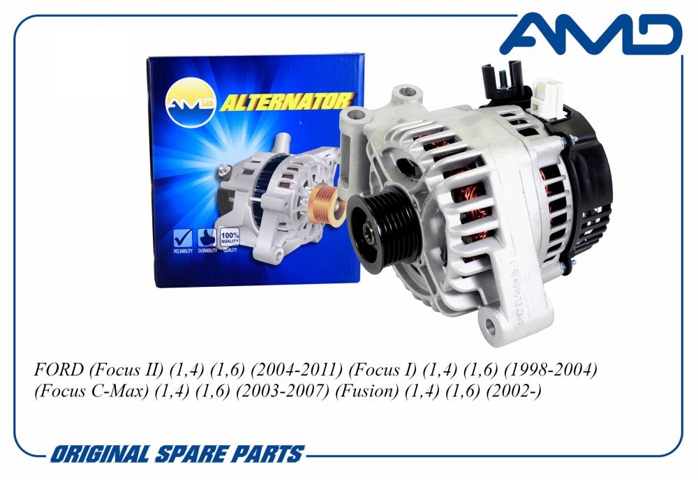 Генератор Ford Focus 1.4-1.6 98-, II 04-, Fusion 02-, C-Max 03- (105A) \ AMD AMD.EL568