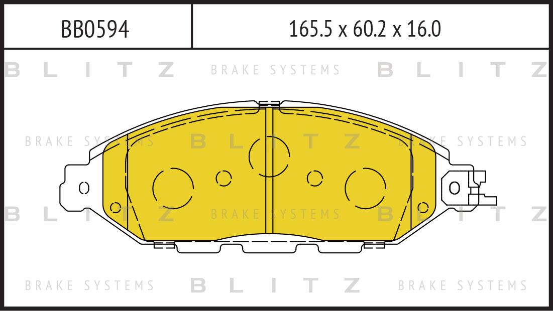Колодки тормозные дисковые передние INFINITI JX/QX 12-> BLITZ