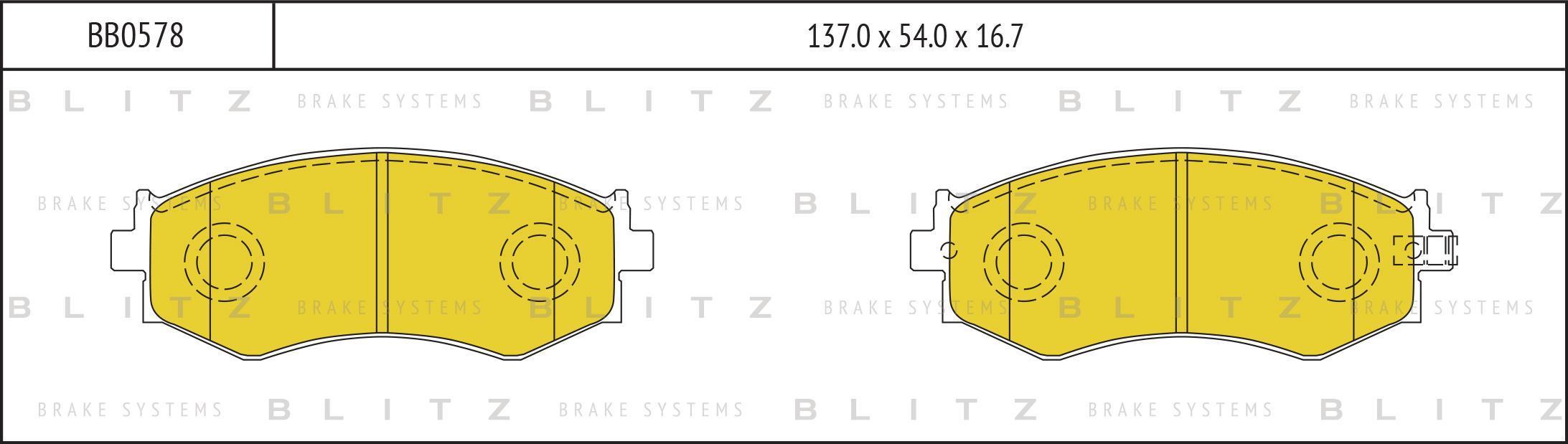 Колодки тормозные дисковые передние NISSAN Primera Travaller 04-> SSANGYONG Rexton 04-> HYUNDAI Sonata/Lantra 91-> BLITZ
