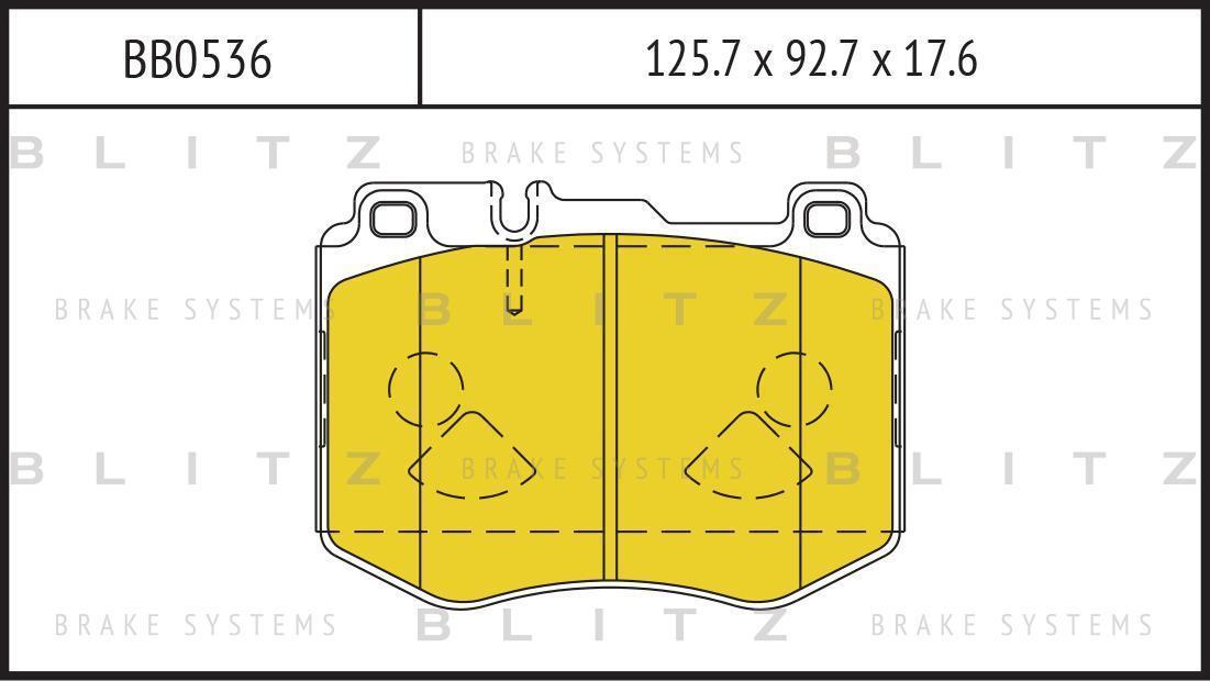 Колодки тормозные дисковые передние MERCEDES W205/S205/W213/S213/X253 15-> BLITZ