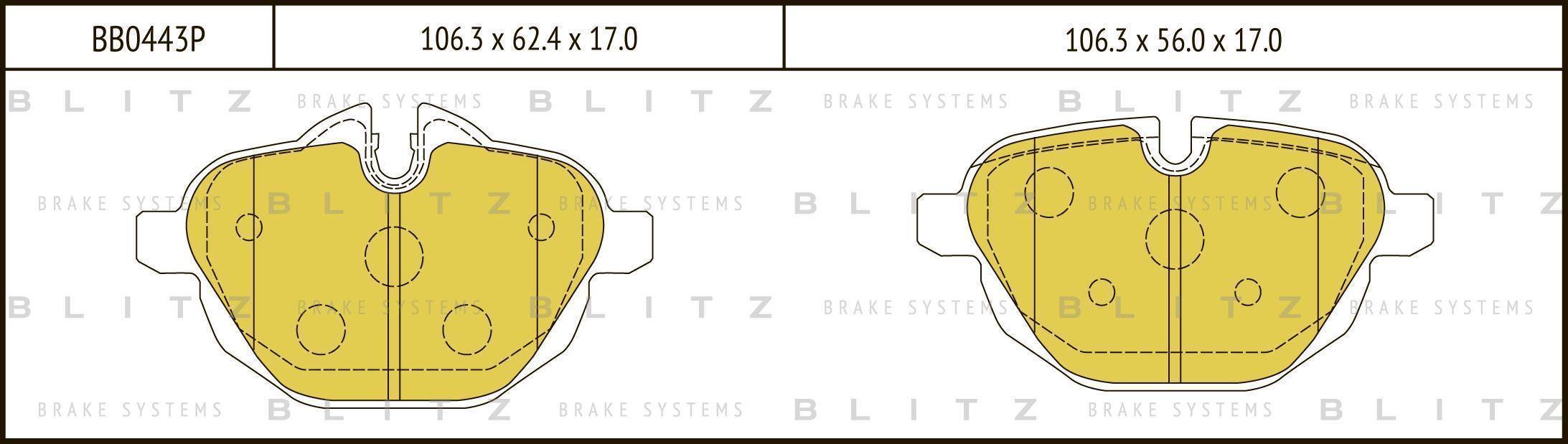 Колодки тормозные дисковые задние BMW 5(F10,F11)/ X3(F25)/ X4(F26)/ Z4(E89) 09-> BLITZ