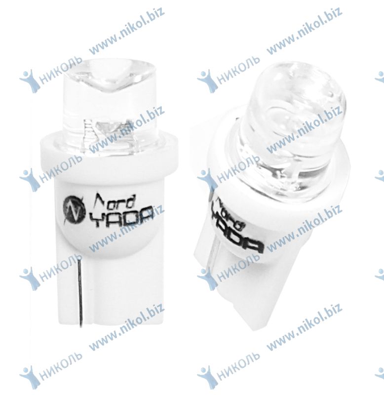 Лампа светодиодная 12V T10-01 (1LED) W5W Base:BW2,1 х9,5D конус белый 0.18W 4lm