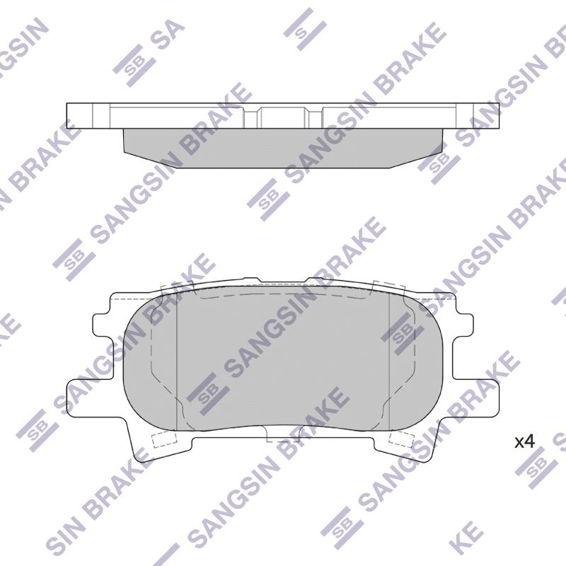 Колодки тормозные SANGSIN BRAKE LEXUS RX300/330/350 06- задн